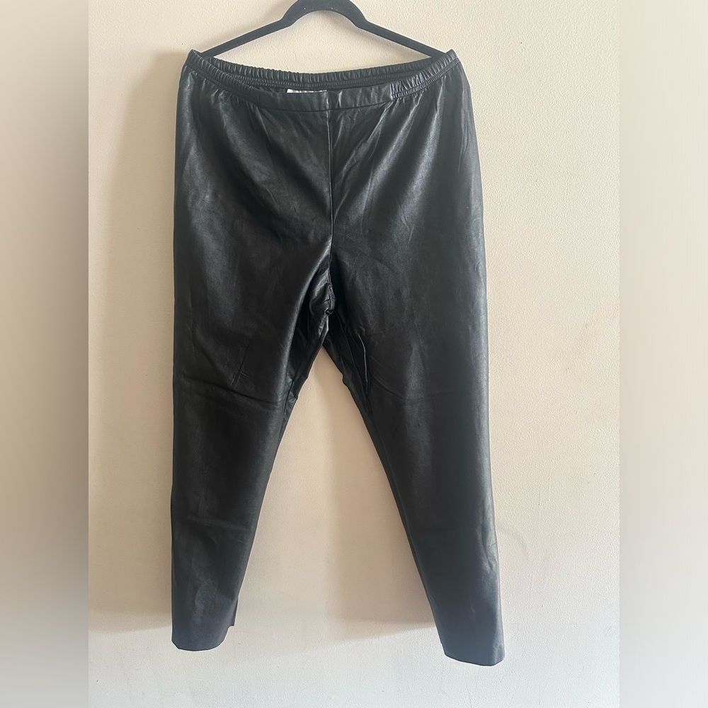 Women's Black Faux Leather Skinny Pants Size LP